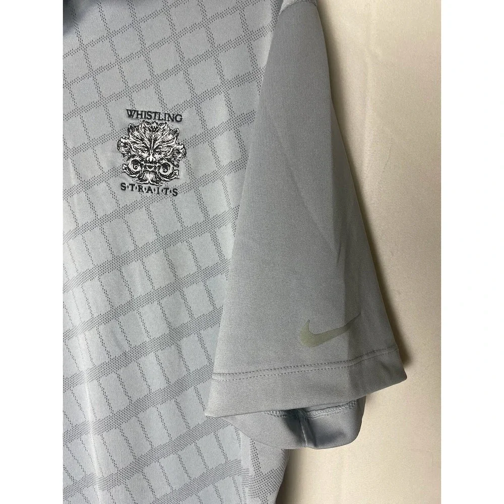 Nike Golf Whistling Straits Golf Course Men's Polo Shirt Gray Size Large